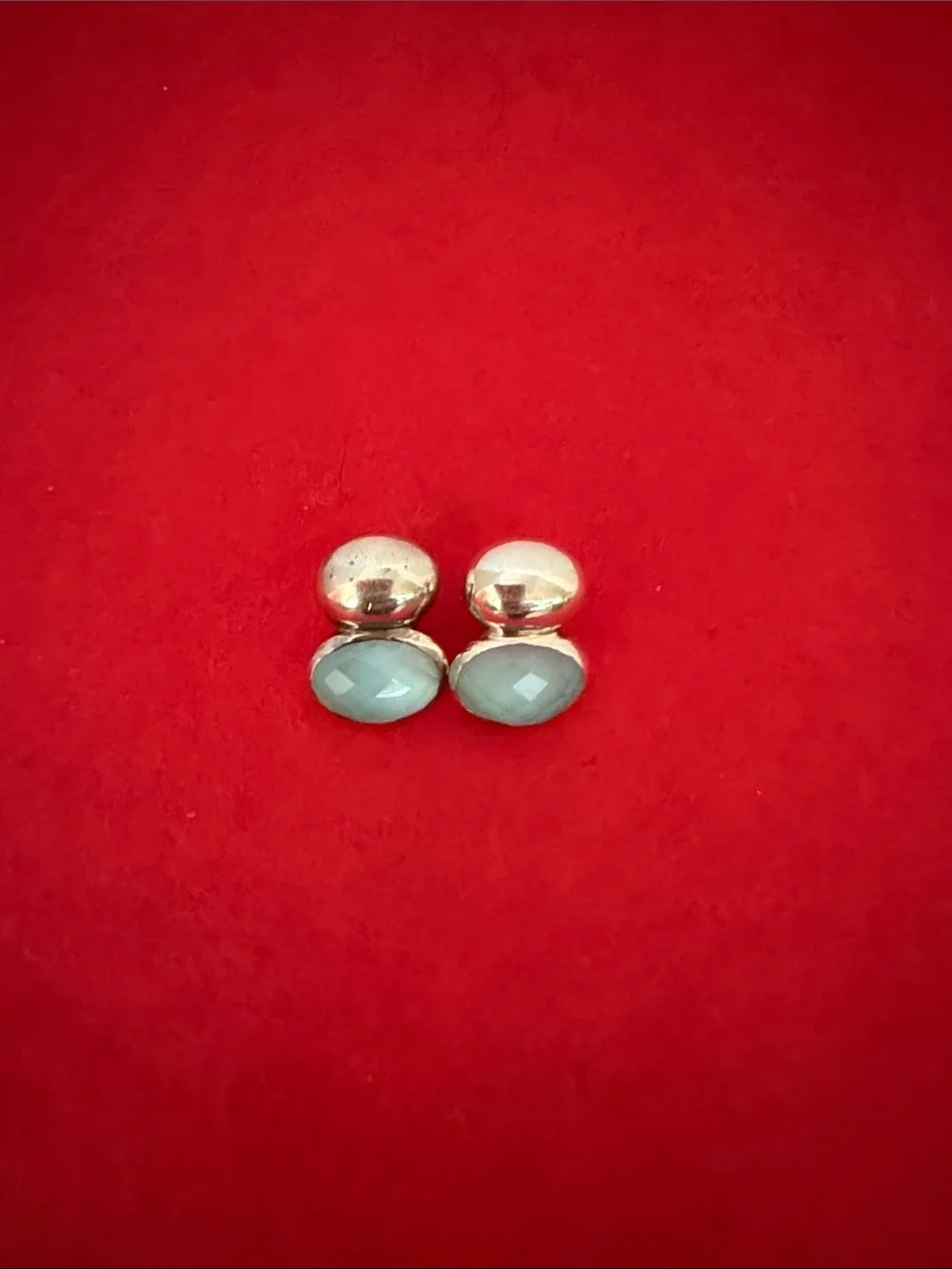 Julie Vos 925 Gold Plated Iradescent Double-Dot Stud Earrings